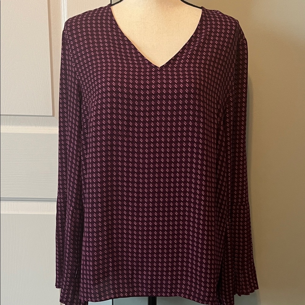 Banana Republic Plum Geometric Blouse - women’s large